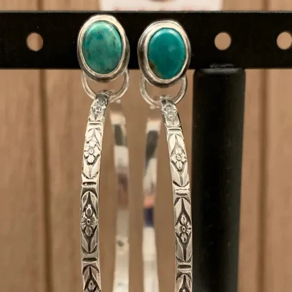 Boho Vintage Kolczyki Onyksowe