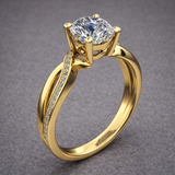 Elegancki Złoty Pierścionek Solitaire
