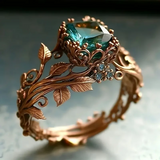 Zielony Kryształowy Pierścionek