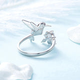 Regulowany Pierścień Hummingbird Sparkle z Diamentem z Cyrkonią