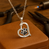 Naszyjnik w Kształcie Serca z Odciskiem Łapy Psa z Cyrkoniami