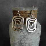 Vintage Spiral Silver Earrings
