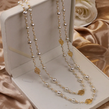 Elegancka Złota i Perłowa Naszyjnik