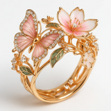 Pierścionek z Cyrkonią w Kształcie Motyla Nature Bright